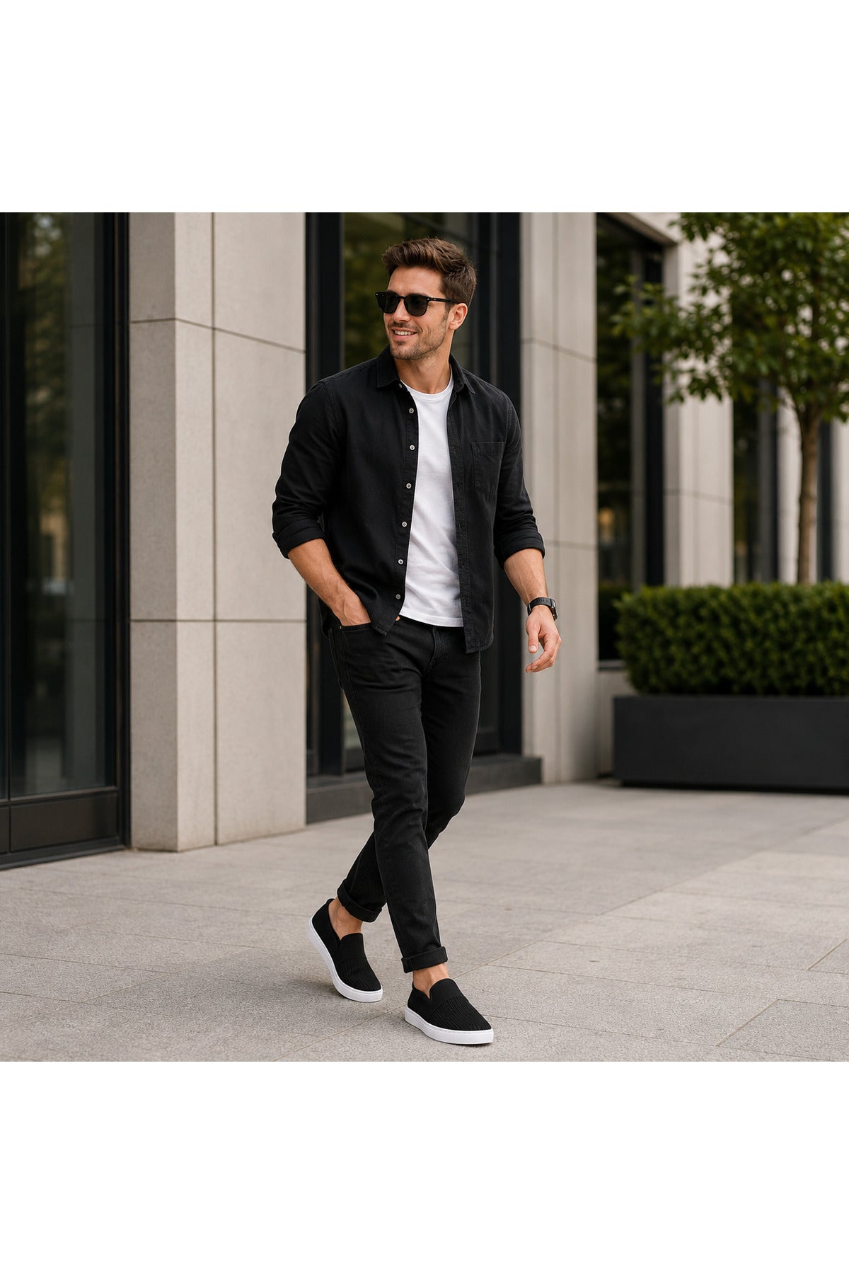 BESKAR KB 114 Siyah Bağcıksız Triko Erkek Günlük Sneaker — görsel 7