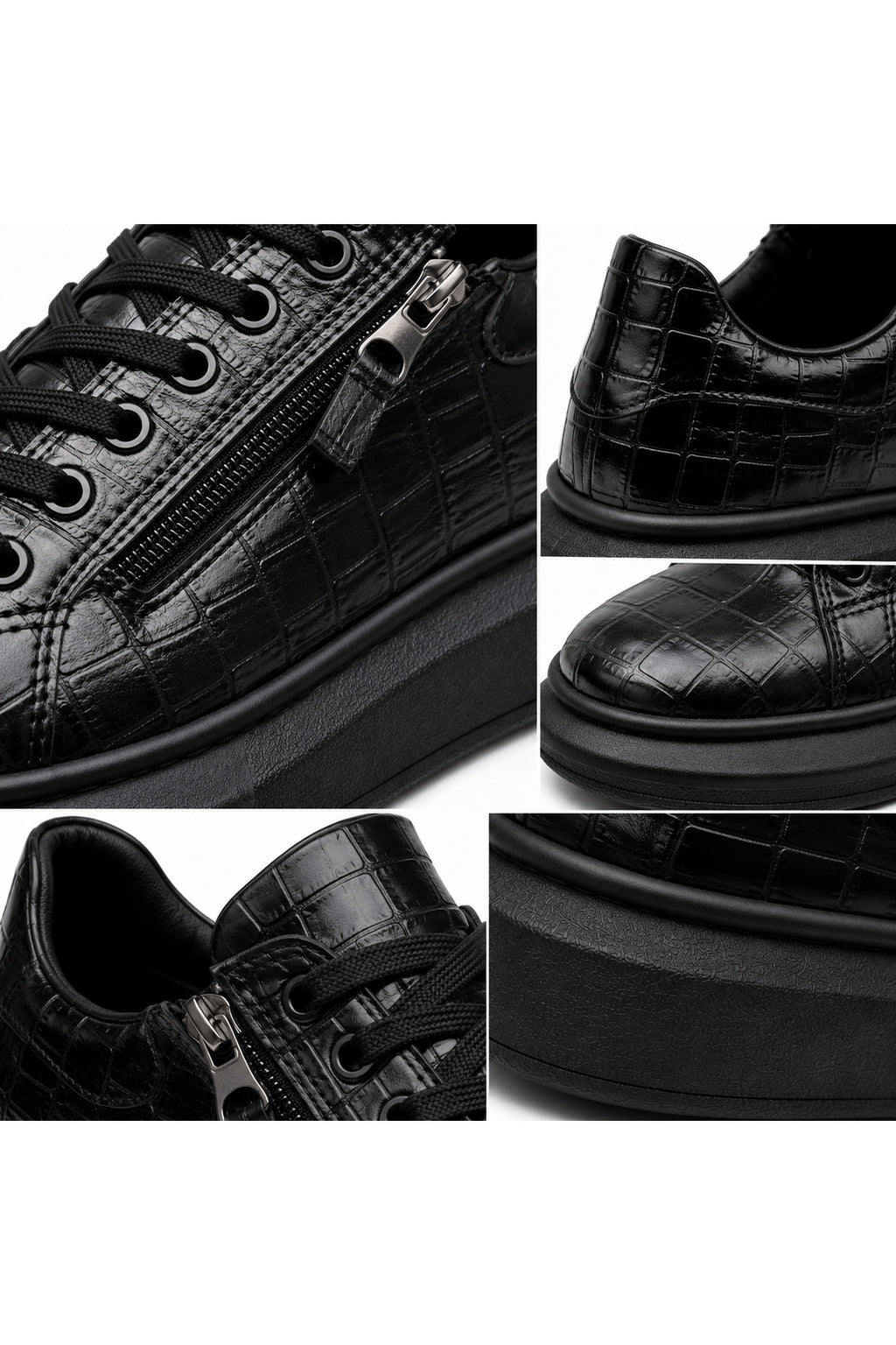 BESKAR KB 309 Kömür Fermuarlı Bağcıklı Erkek Günlük Sneaker — görsel 6