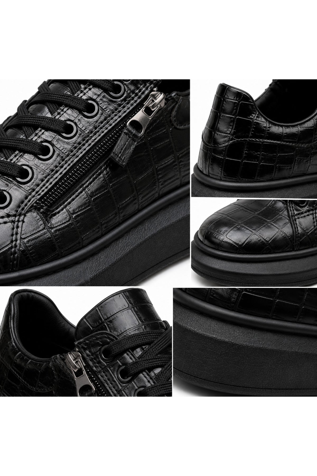 BESKAR KB 309 Kömür Fermuarlı Bağcıklı Erkek Günlük Sneaker — görsel 6
