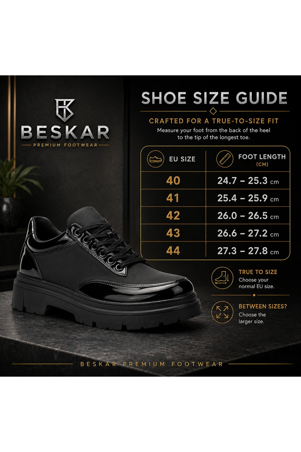 BESKAR BA0243 Kömür Rugan Paraşüt Detaylı Bağcıklı Erkek Sneaker — görsel 8