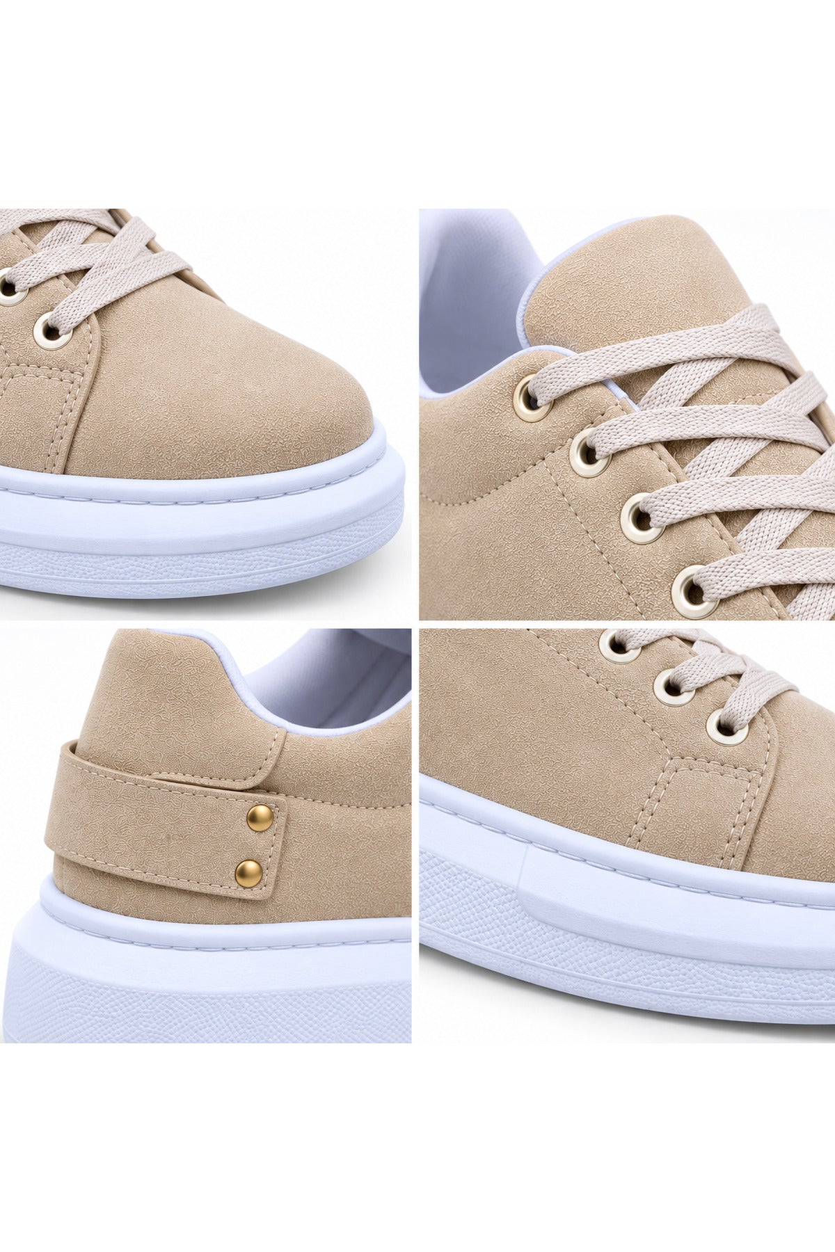 BESKAR KB 047 Bej Süet Görünümlü Erkek Günlük Sneaker Ayakkabı — görsel 6
