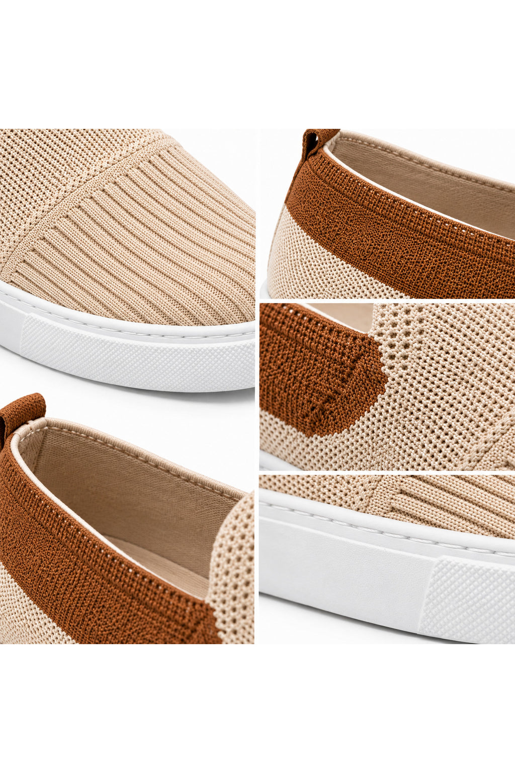 BESKAR KB 114 Bej Taba Bağcıksız Triko Erkek Günlük Sneaker — görsel 6