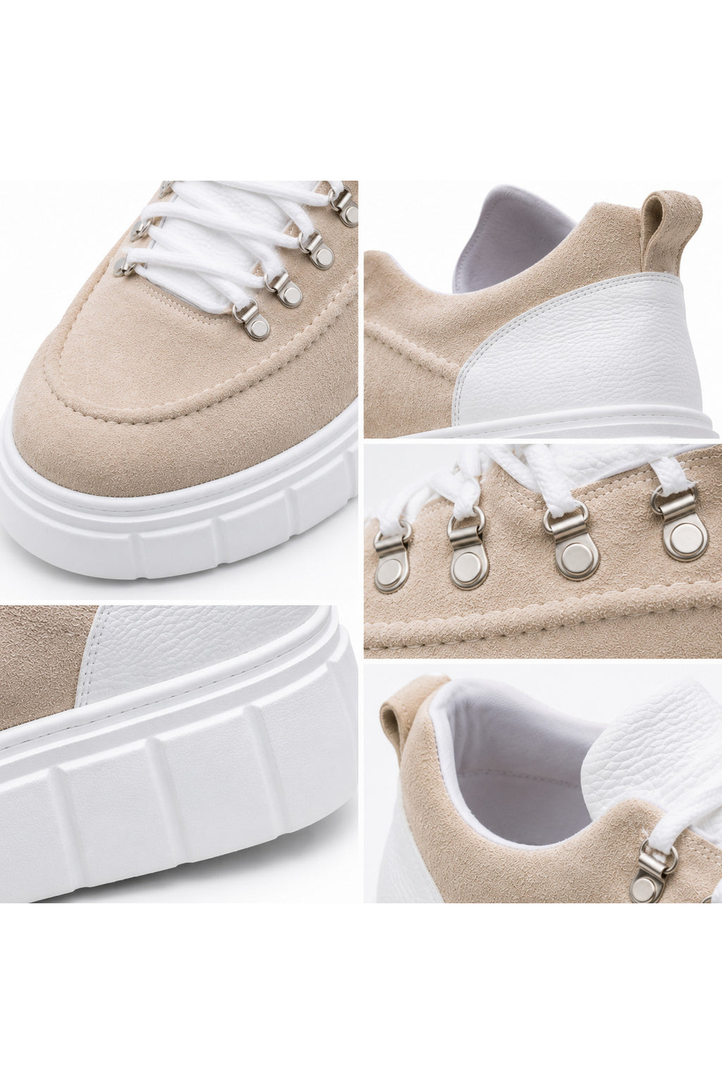 BESKAR KB X10 Bej Süet Görünümlü Yüksek Tabanlı Erkek Günlük Sneaker — görsel 6