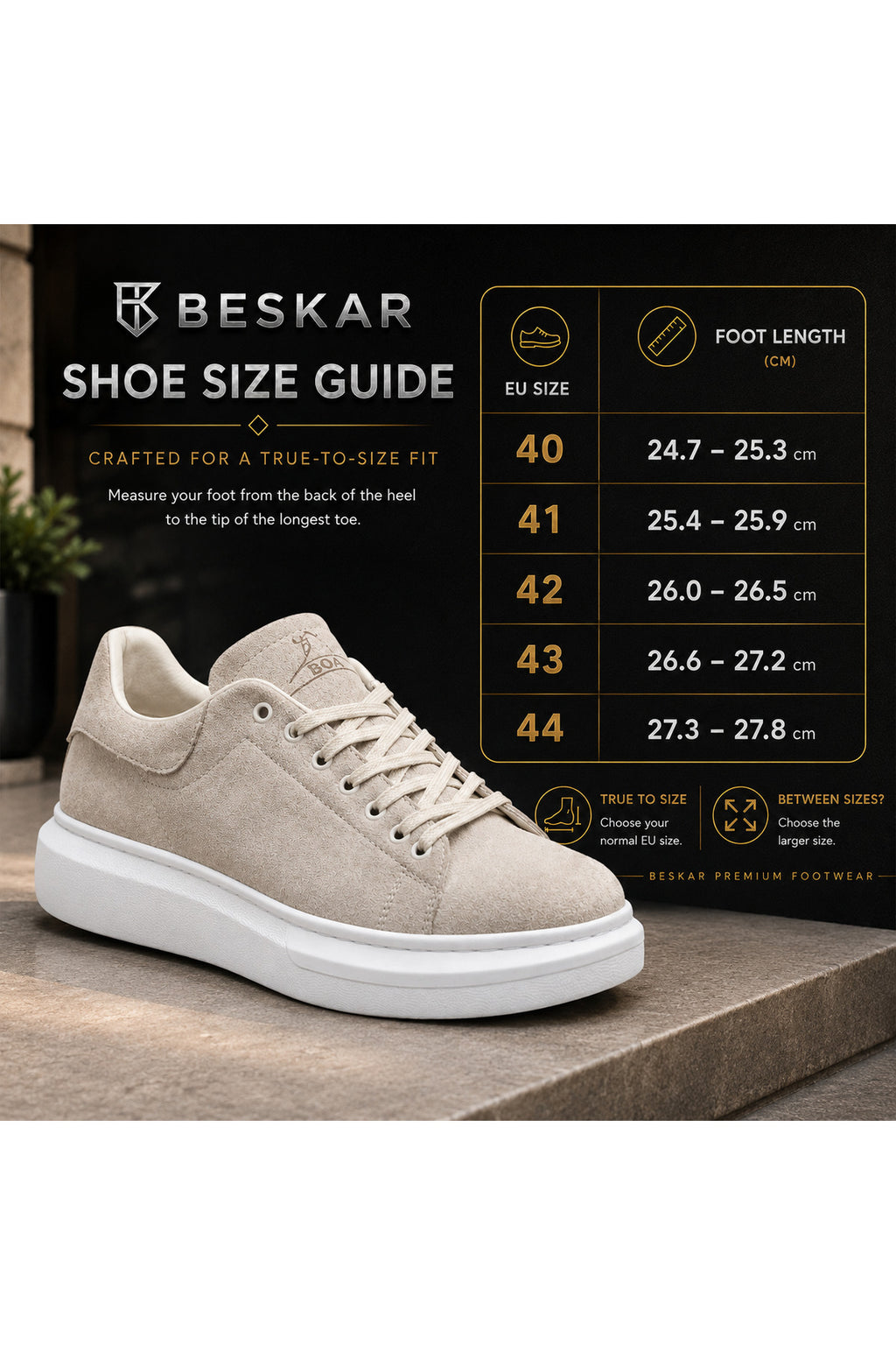 BESKAR BA0547 Krem Süet Görünümlü Bağcıklı Kalın Tabanlı Erkek Sneaker — görsel 8