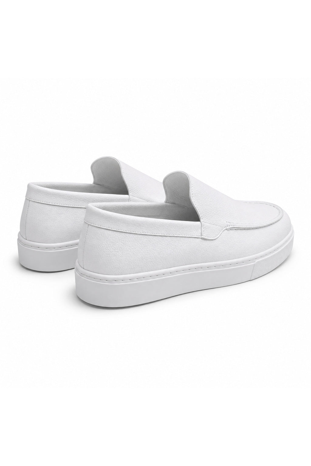 BESKAR BA0241 Beyaz Cilt Bağcıksız Yüksek Tabanlı Erkek Sneaker — görsel 5