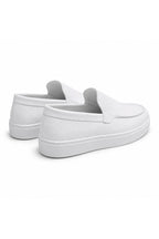BESKAR BA0241 Beyaz Cilt Bağcıksız Yüksek Tabanlı Erkek Sneaker — görsel 5