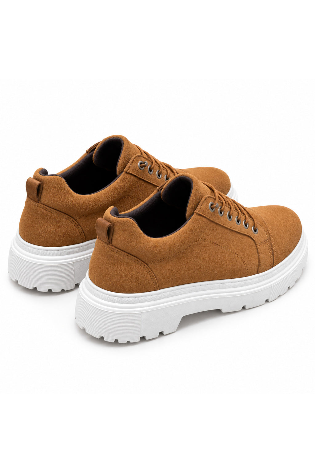 BESKAR BA0245 Taba Süet Görünümlü Esnek Bağcıklı Yüksek Tabanlı Erkek Sneaker — görsel 5
