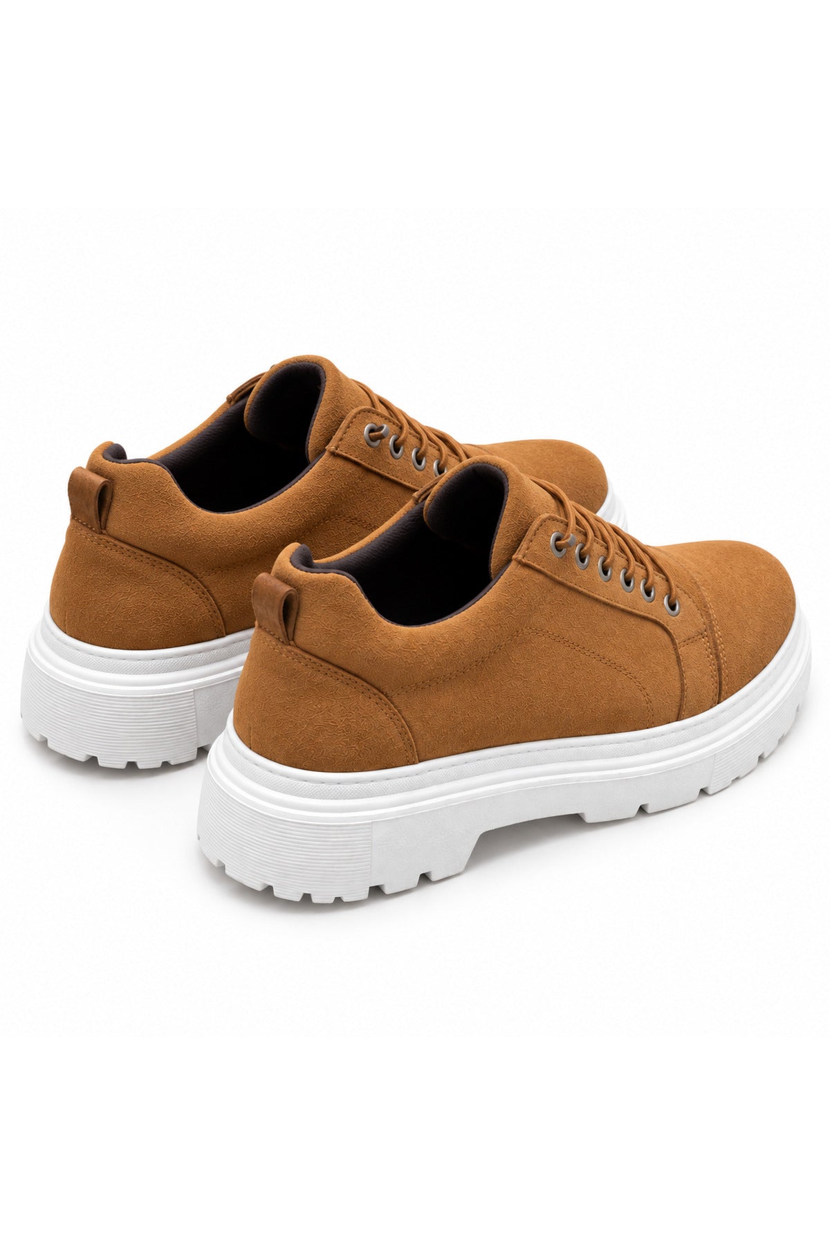 BESKAR BA0245 Taba Süet Görünümlü Esnek Bağcıklı Yüksek Tabanlı Erkek Sneaker — görsel 5