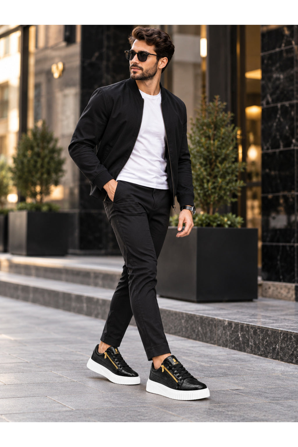 BESKAR SNR 308 Siyah Beyaz Taban Erkek Günlük Sneaker Ayakkabı — görsel 4