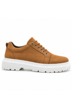 BESKAR BA0245 Taba Süet Görünümlü Esnek Bağcıklı Yüksek Tabanlı Erkek Sneaker — görsel 3