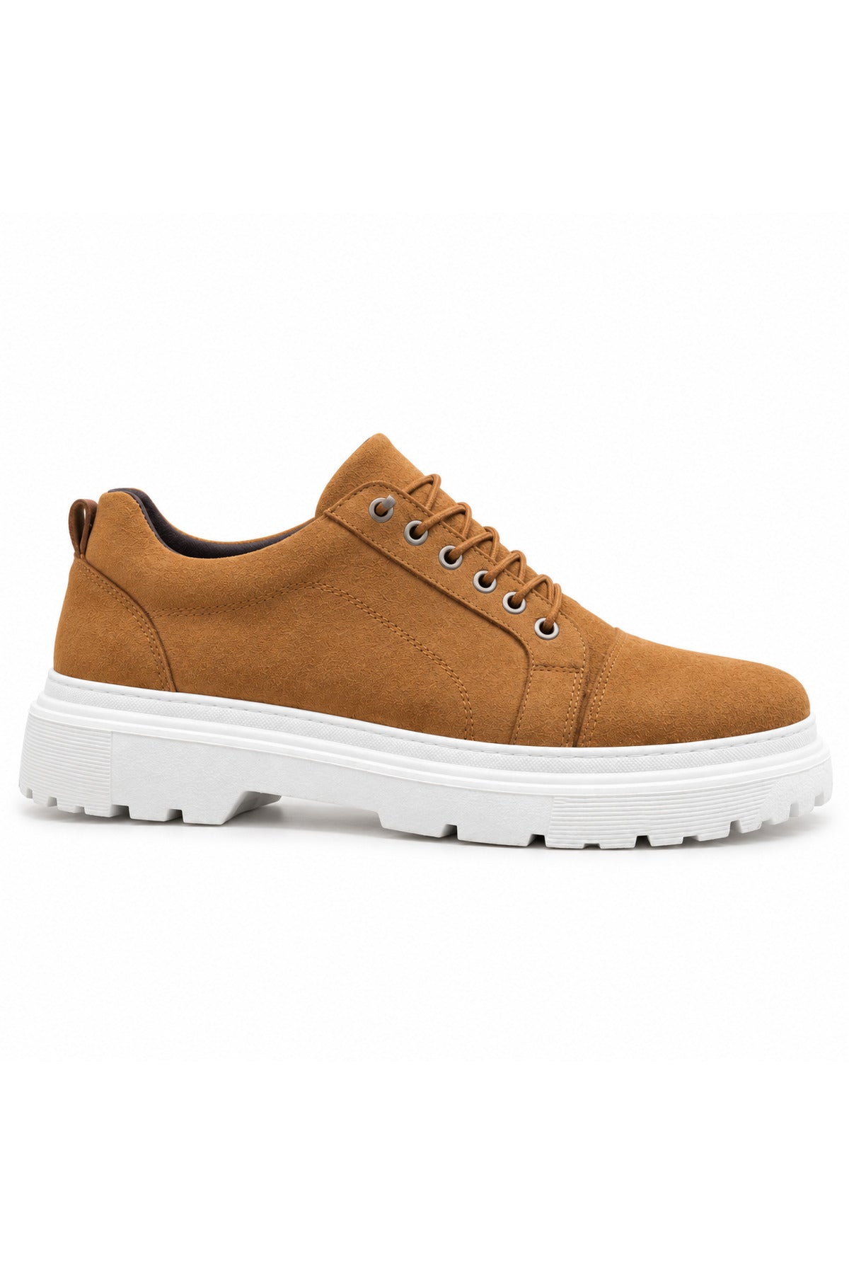 BESKAR BA0245 Taba Süet Görünümlü Esnek Bağcıklı Yüksek Tabanlı Erkek Sneaker — görsel 3