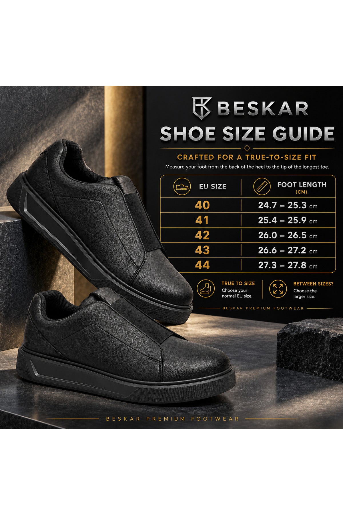 BESKAR KB 007 Kömür Cilt Tek Bant Cırtlı Erkek Günlük Sneaker — görsel 8