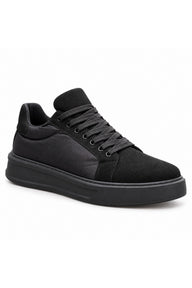 BESKAR KB 046 Paraşüt Kumaş Detaylı Erkek Sneaker — Kömür