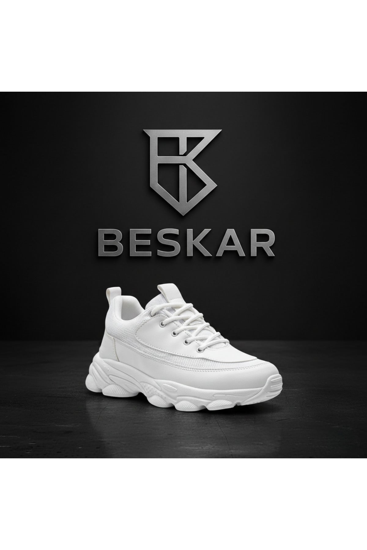 BESKAR KB 707 Beyaz Cilt Erkek Günlük Sneaker Ayakkabı — görsel 8