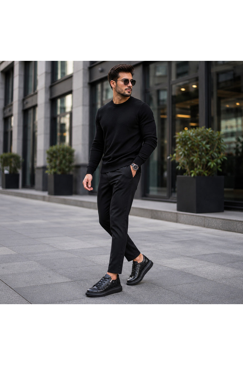 BESKAR KB 309 Kömür Fermuarlı Bağcıklı Erkek Günlük Sneaker — görsel 7