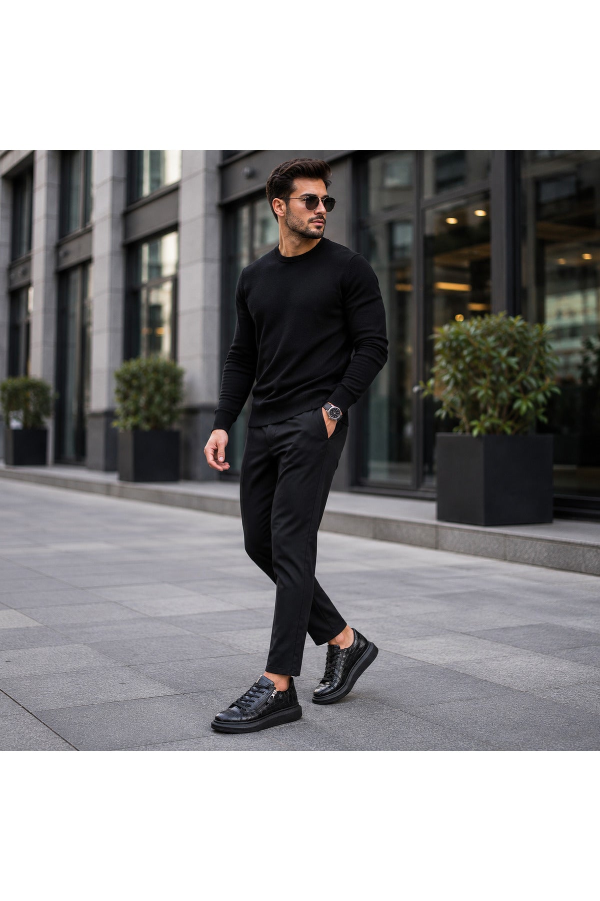 BESKAR KB 309 Kömür Fermuarlı Bağcıklı Erkek Günlük Sneaker — görsel 7