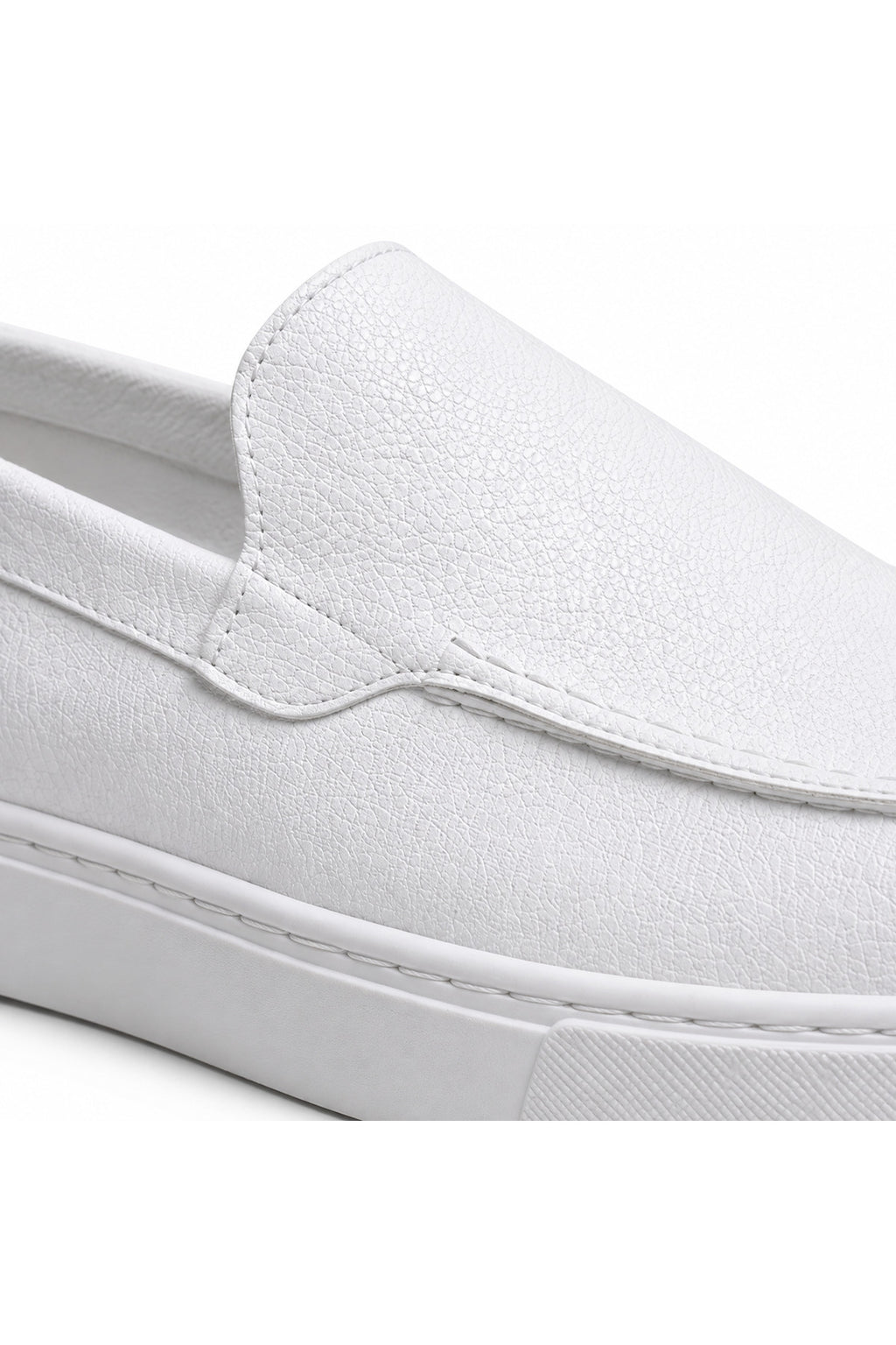 BESKAR BA0241 Beyaz Cilt Bağcıksız Yüksek Tabanlı Erkek Sneaker — görsel 4