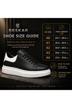 BESKAR BA0547 Siyah Beyaz Topuk Detaylı Bağcıklı Kalın Tabanlı Erkek Sneaker — görsel 7