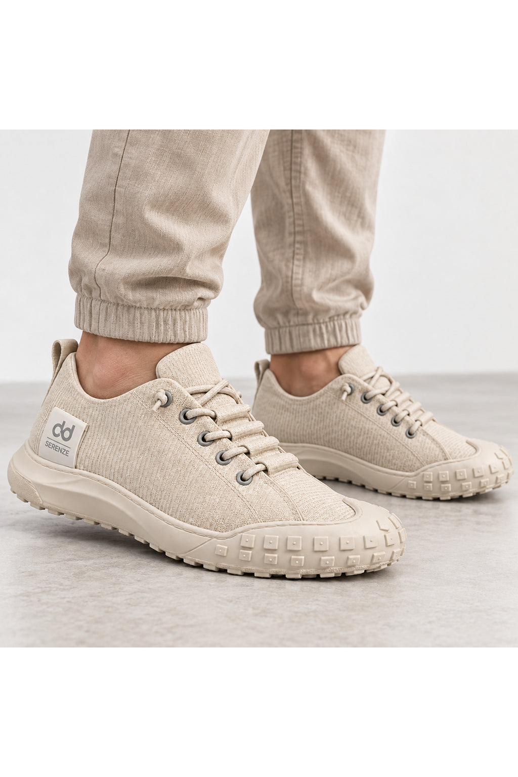 BESKAR BA0248 Krem Esnek Bağcıklı Erkek Günlük Sneaker — görsel 2