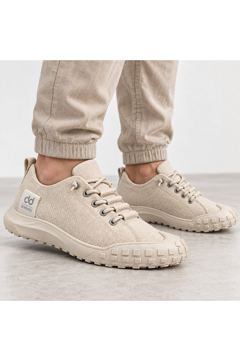 BESKAR BA0248 Krem Esnek Bağcıklı Erkek Günlük Sneaker