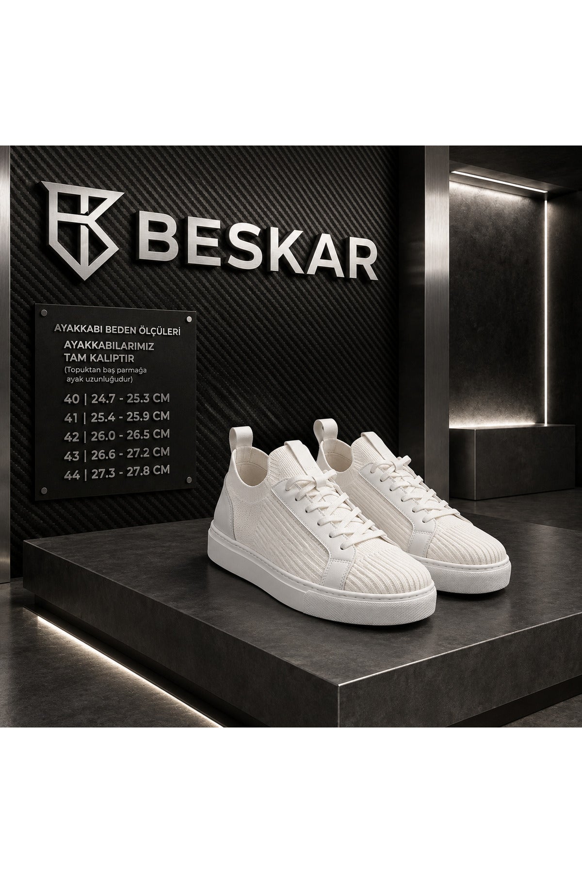 BESKAR KB 112 Beyaz Triko Erkek Günlük Sneaker Ayakkabı — görsel 8