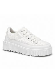 BESKAR BA0801 Paraşüt Kumaş Detaylı Erkek Sneaker — Beyaz
