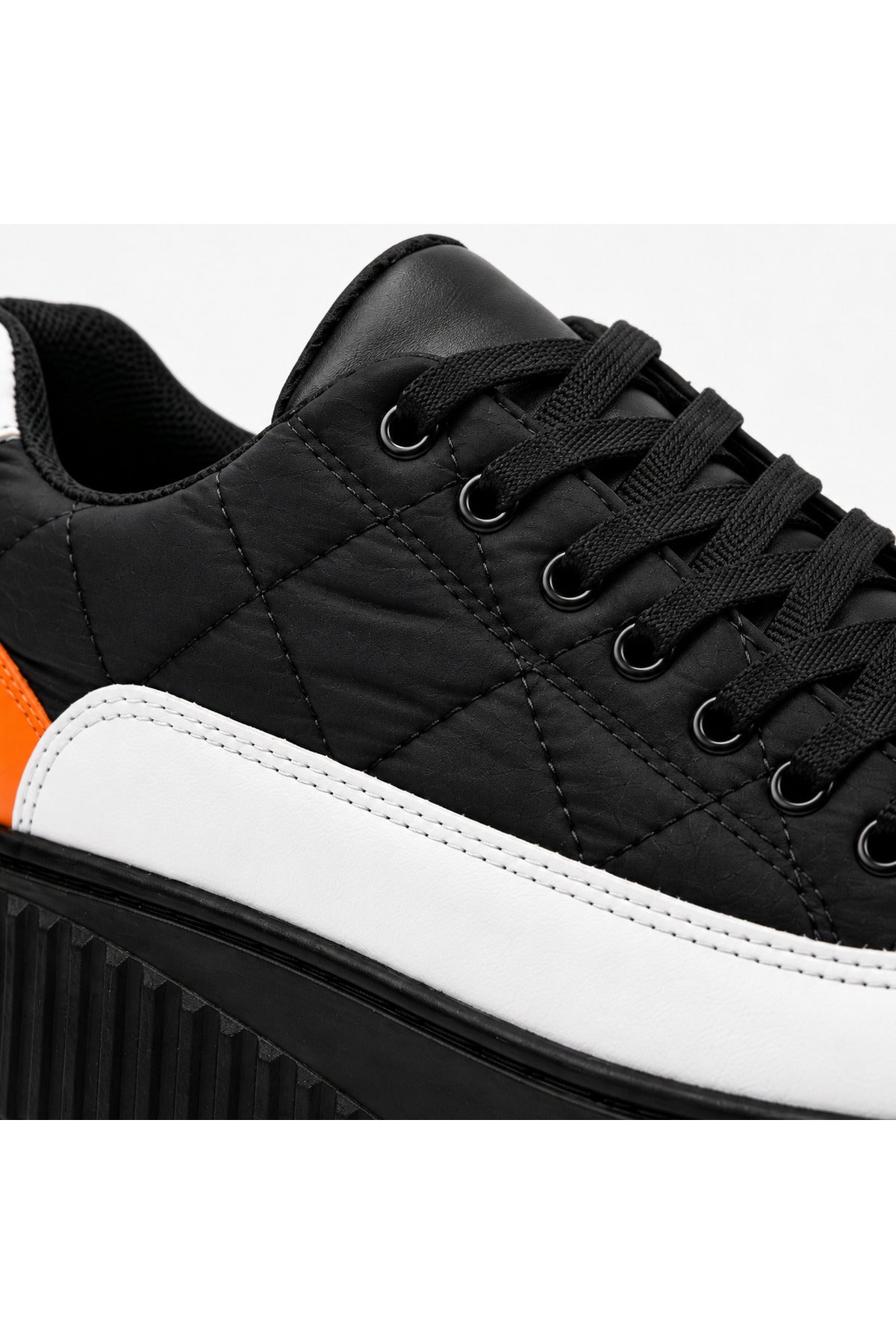BESKAR BA0801 Siyah Turuncu Paraşüt Kumaş Detaylı Erkek Sneaker — görsel 4