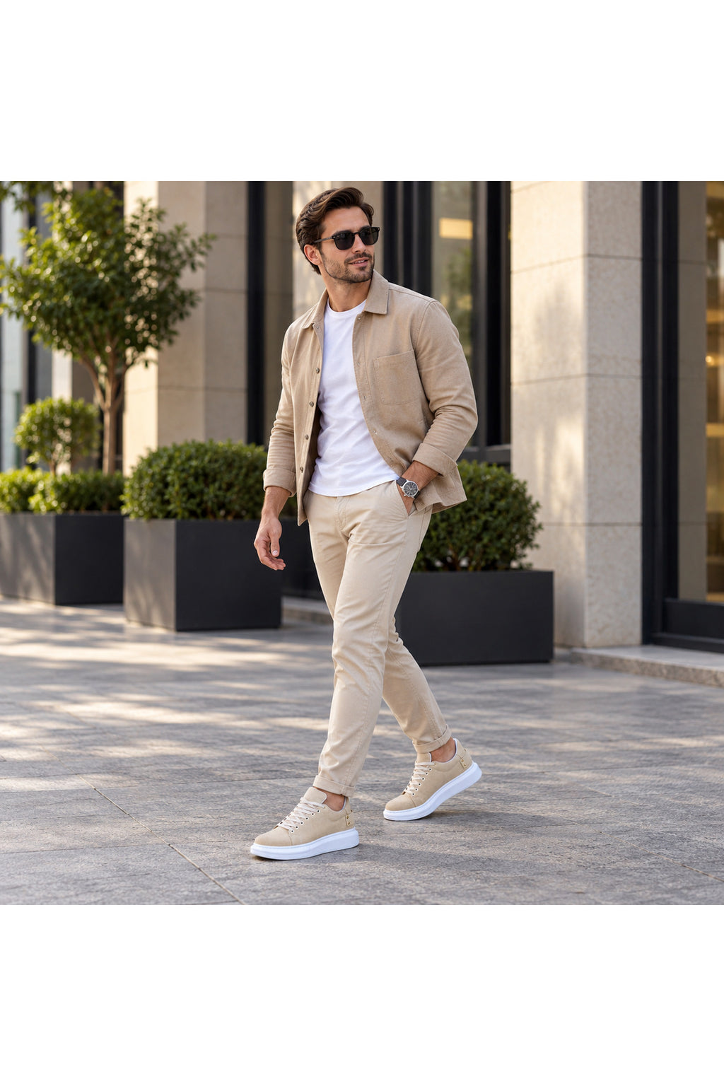 BESKAR KB 047 Bej Süet Görünümlü Erkek Günlük Sneaker Ayakkabı — görsel 7
