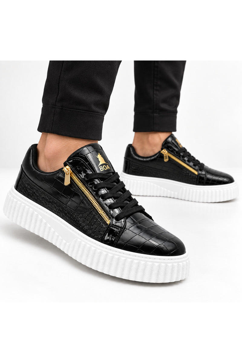 BESKAR SNR 308 Siyah Beyaz Taban Erkek Günlük Sneaker Ayakkabı