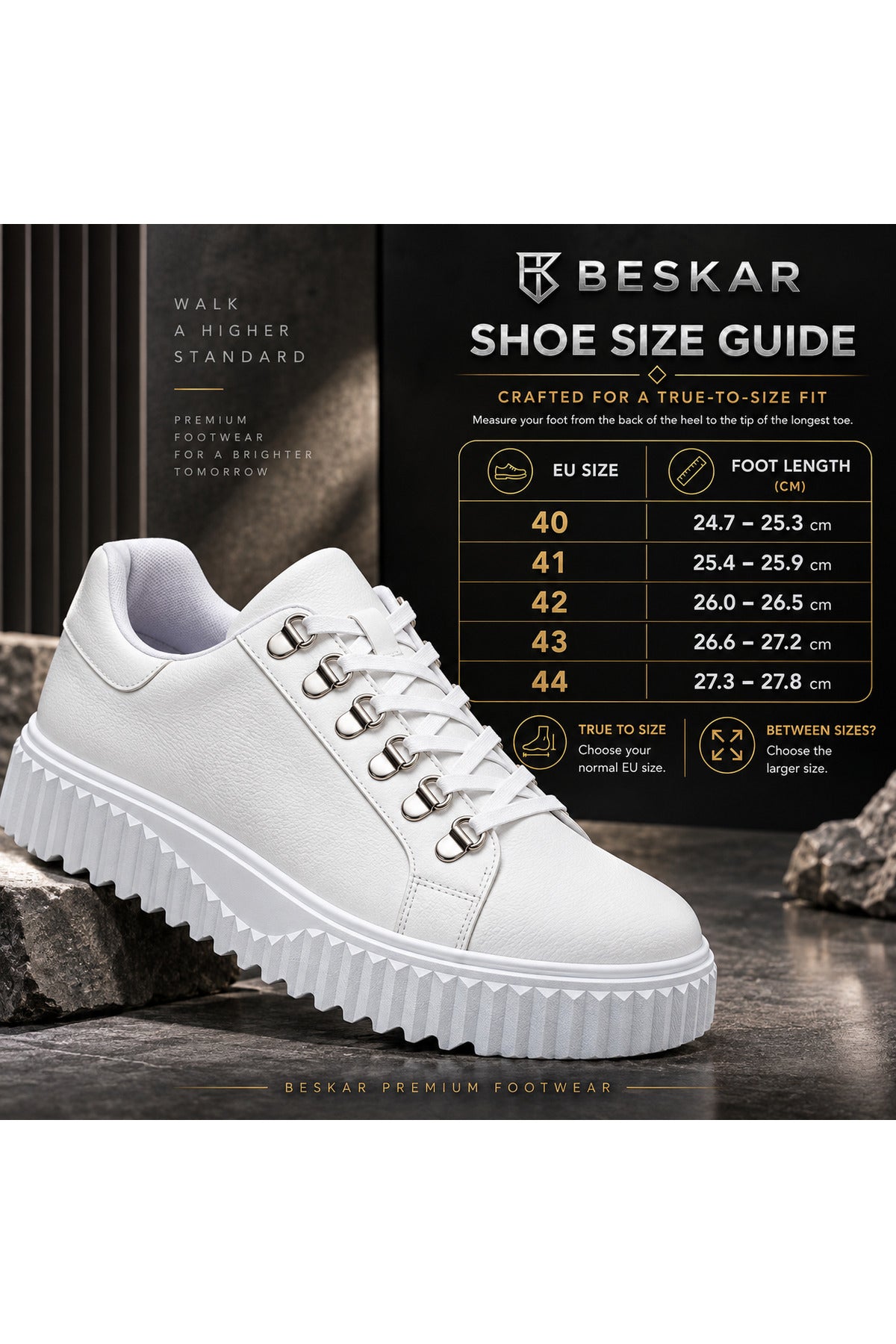 BESKAR BA0505 Beyaz Bilekli Erkek Günlük Sneaker Ayakkabı — görsel 8