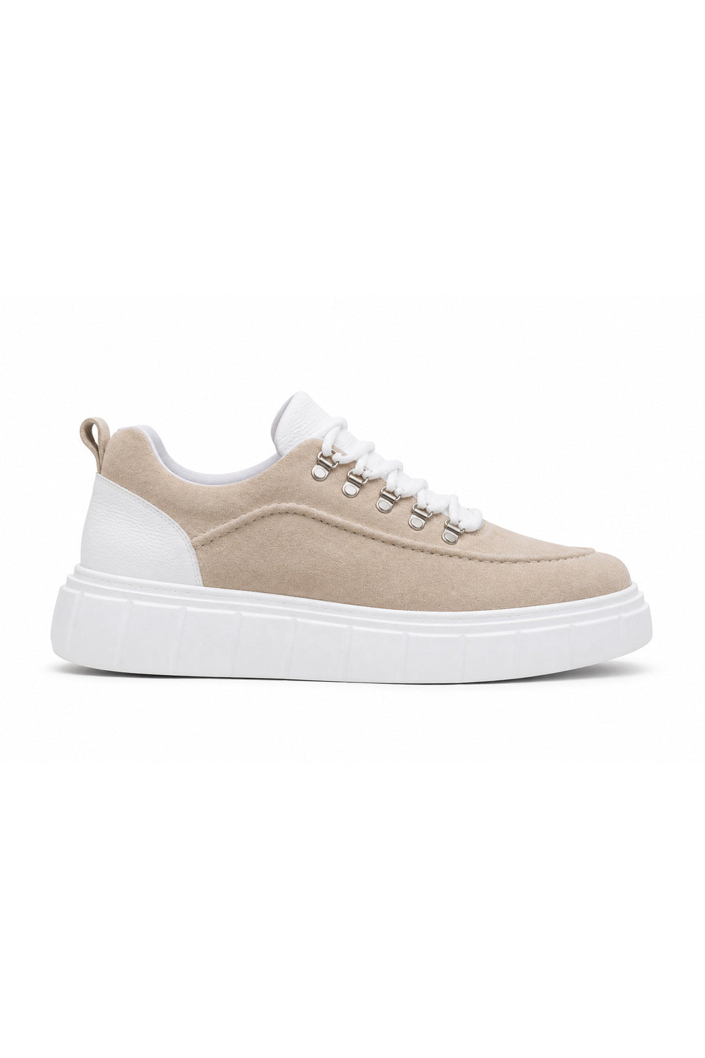 BESKAR KB X10 Bej Süet Görünümlü Yüksek Tabanlı Erkek Günlük Sneaker — görsel 3