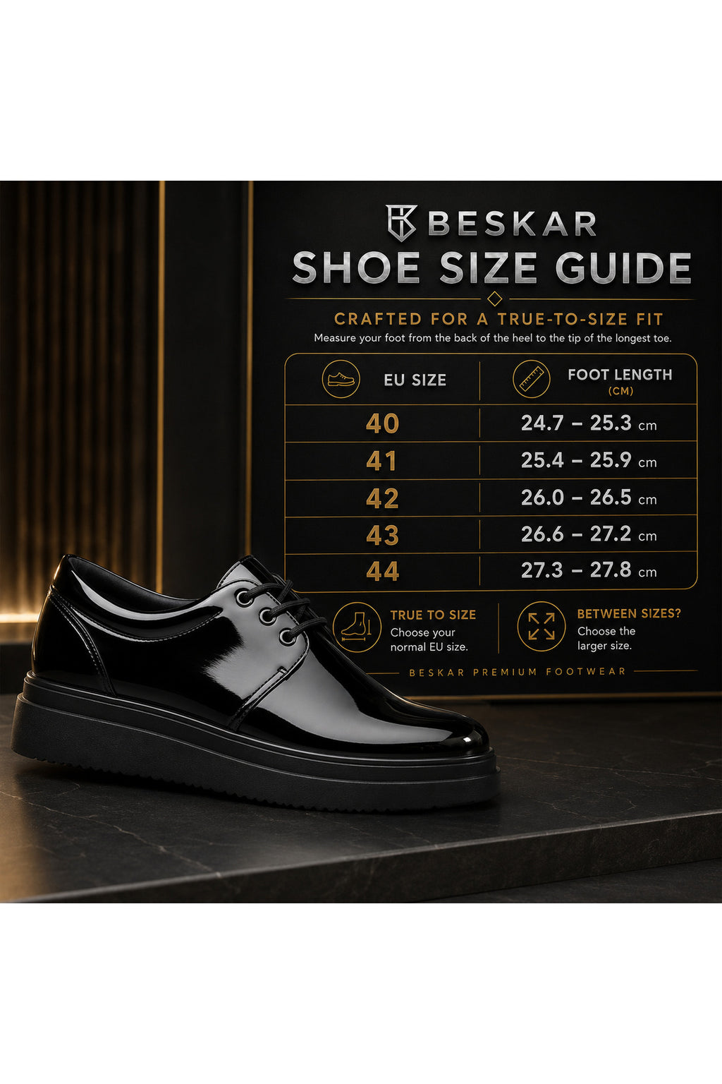 BESKAR KB X3 Kömür Rugan Bağcıklı Erkek Günlük Sneaker Ayakkabı — görsel 8