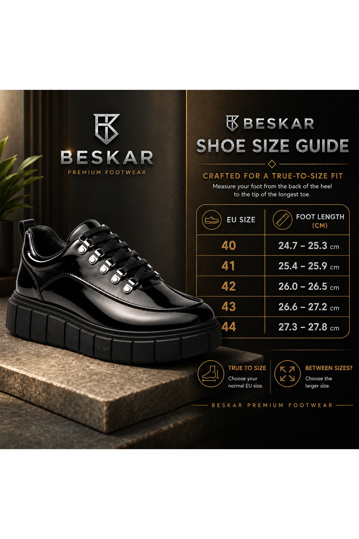 BESKAR KB X10 Siyah-Siyah Rugan Yüksek Tabanlı Erkek Günlük Sneaker — görsel 8