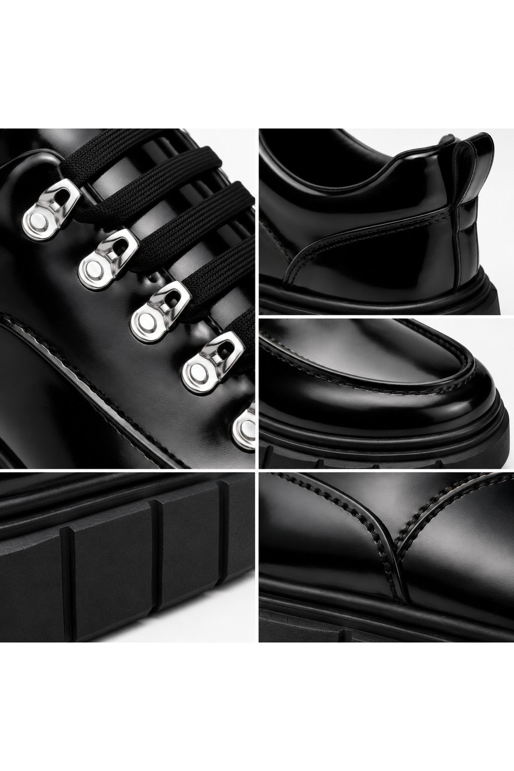 BESKAR KB X10 Siyah-Siyah Rugan Yüksek Tabanlı Erkek Günlük Sneaker — görsel 6