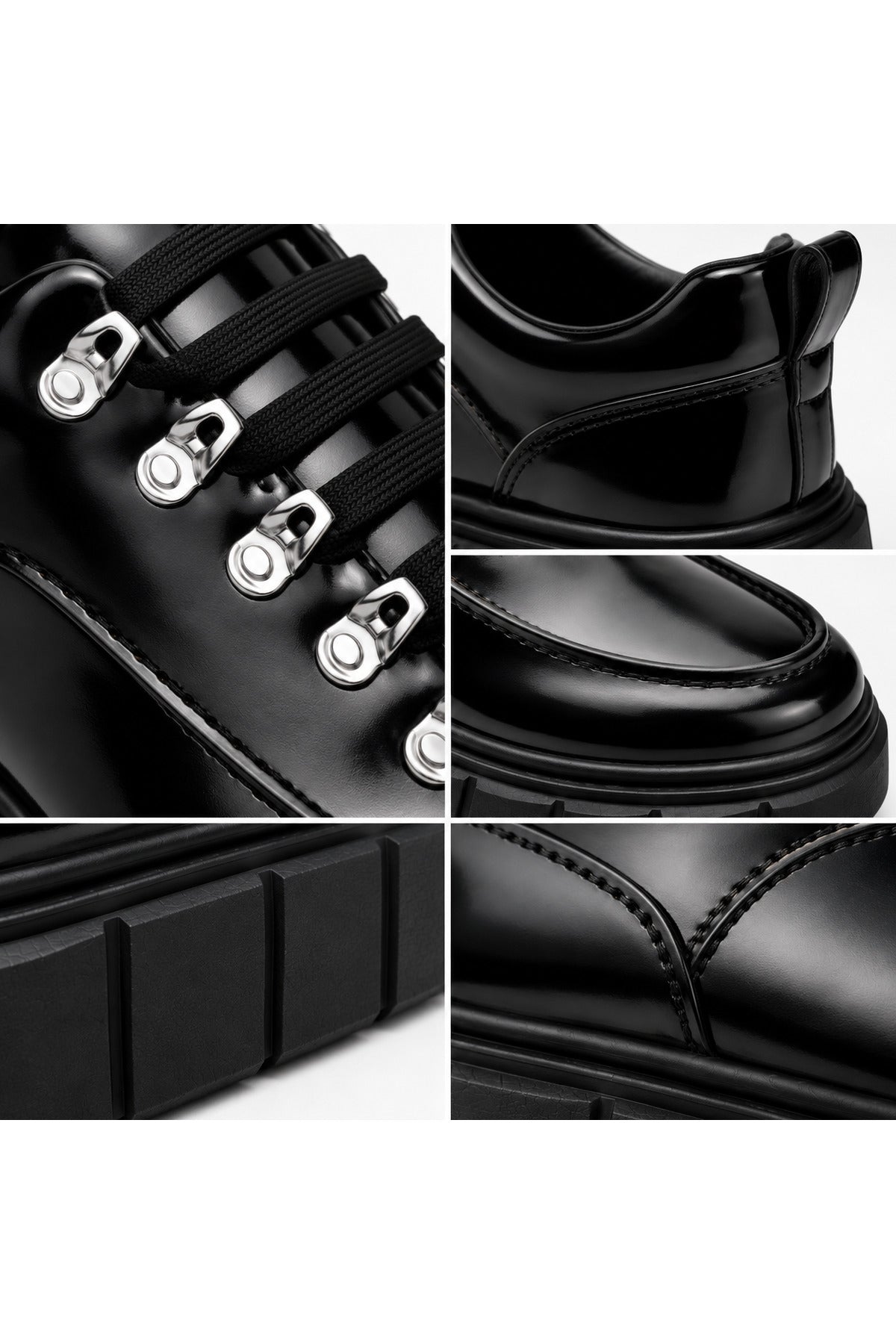 BESKAR KB X10 Siyah-Siyah Rugan Yüksek Tabanlı Erkek Günlük Sneaker — görsel 6