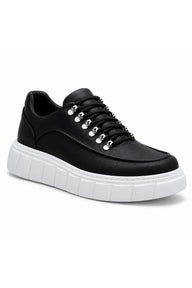 BESKAR KB X10 Yüksek Tabanlı Erkek Günlük Sneaker — Siyah Cilt