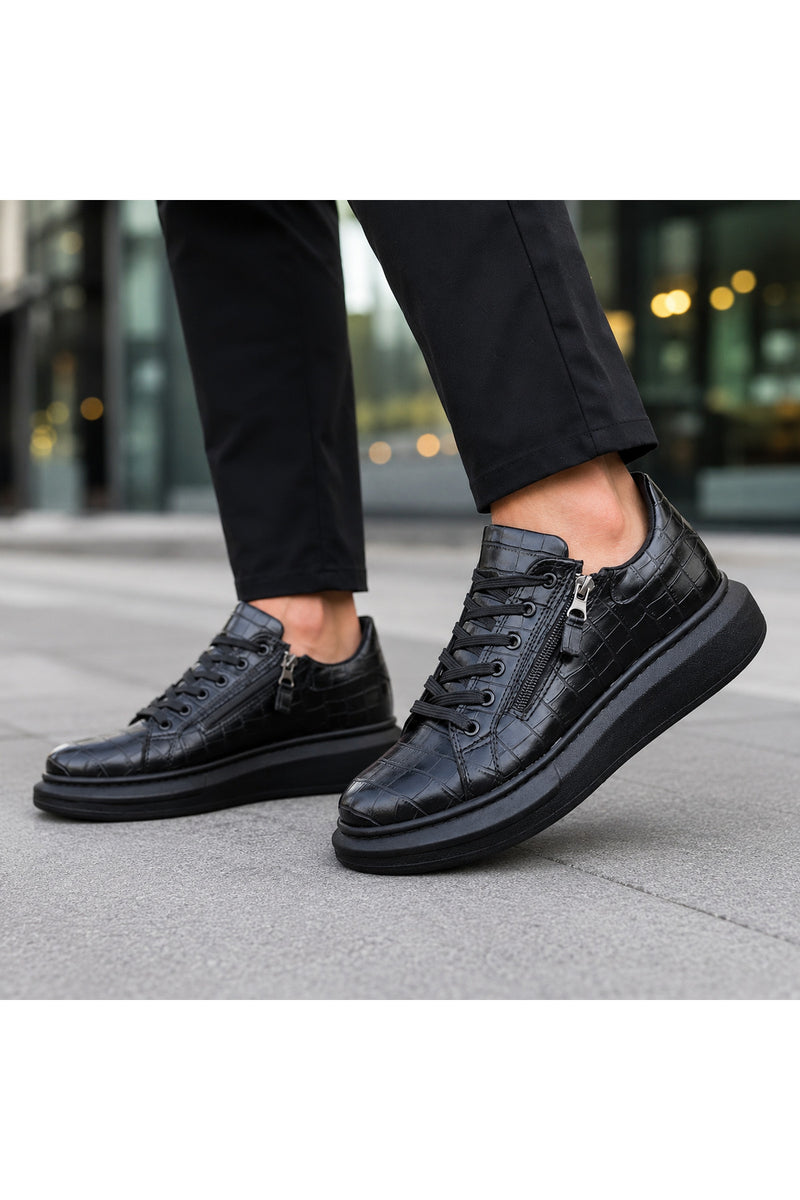 BESKAR KB 309 Kömür Fermuarlı Bağcıklı Erkek Günlük Sneaker
