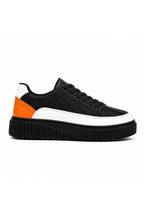 BESKAR BA0801 Siyah Turuncu Paraşüt Kumaş Detaylı Erkek Sneaker — görsel 3
