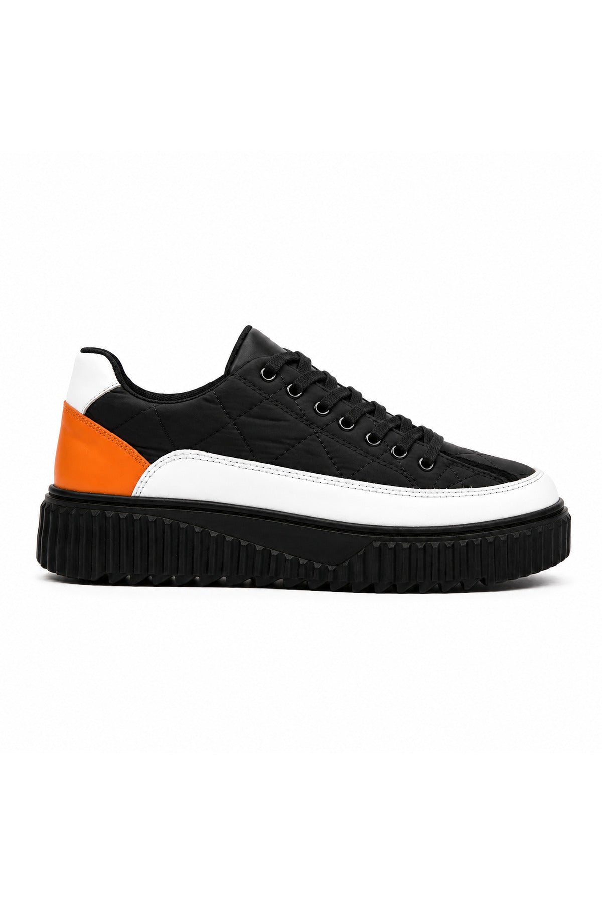 BESKAR BA0801 Siyah Turuncu Paraşüt Kumaş Detaylı Erkek Sneaker — görsel 3
