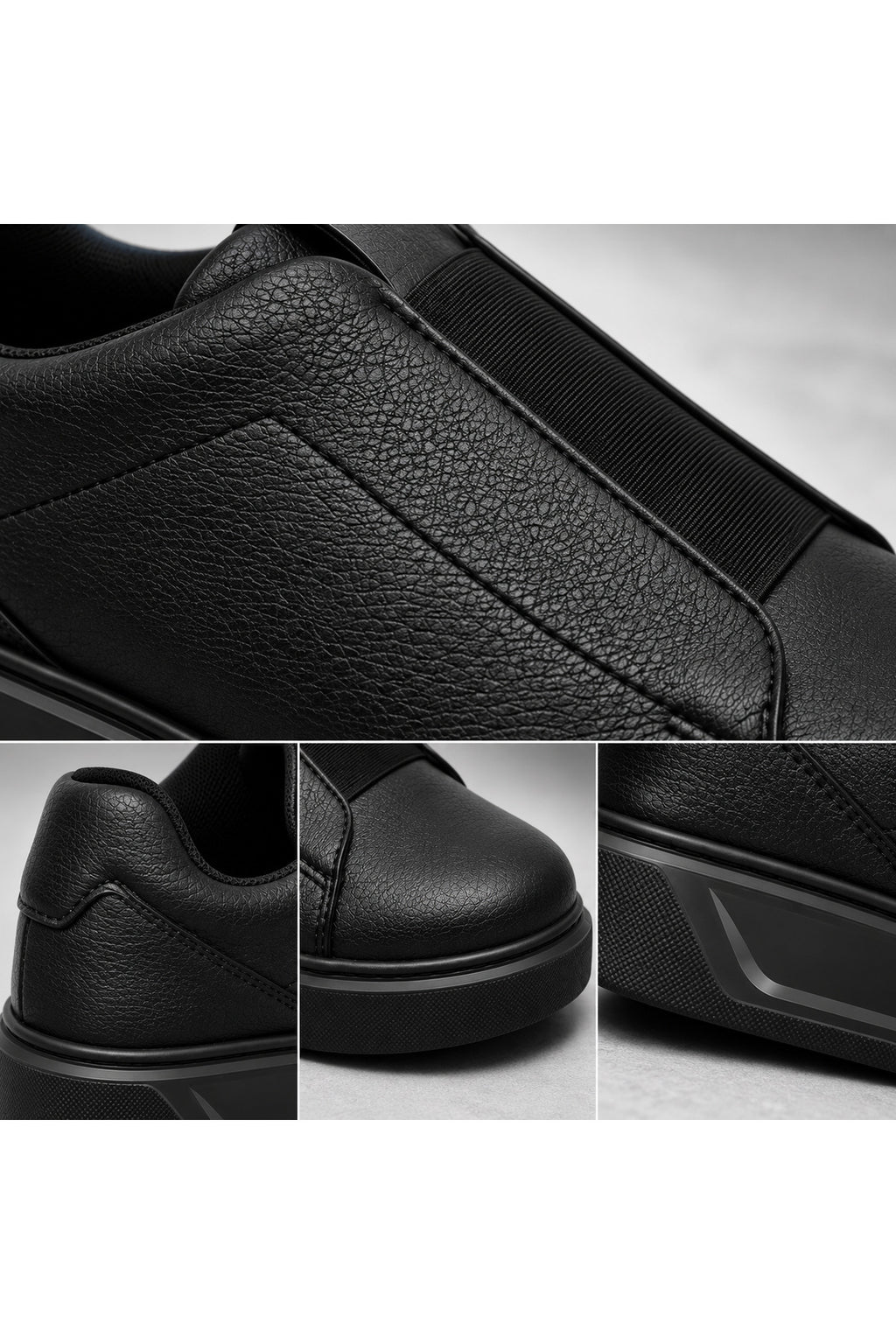 BESKAR KB 007 Kömür Cilt Tek Bant Cırtlı Erkek Günlük Sneaker — görsel 4