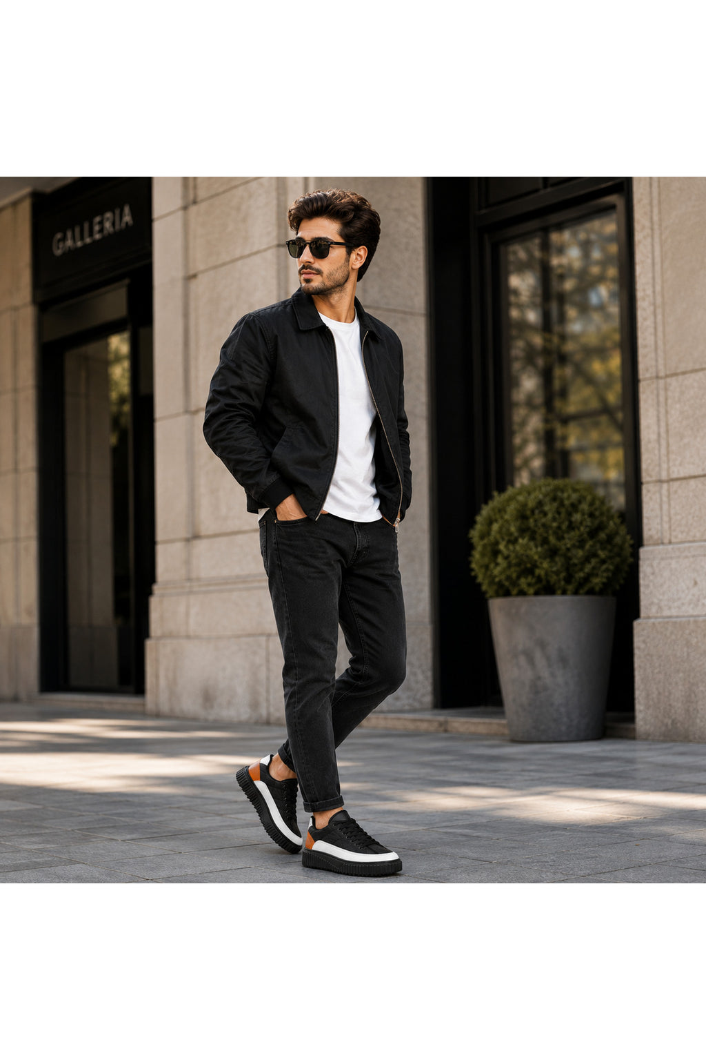 BESKAR BA0801 Siyah Turuncu Paraşüt Kumaş Detaylı Erkek Sneaker — görsel 7