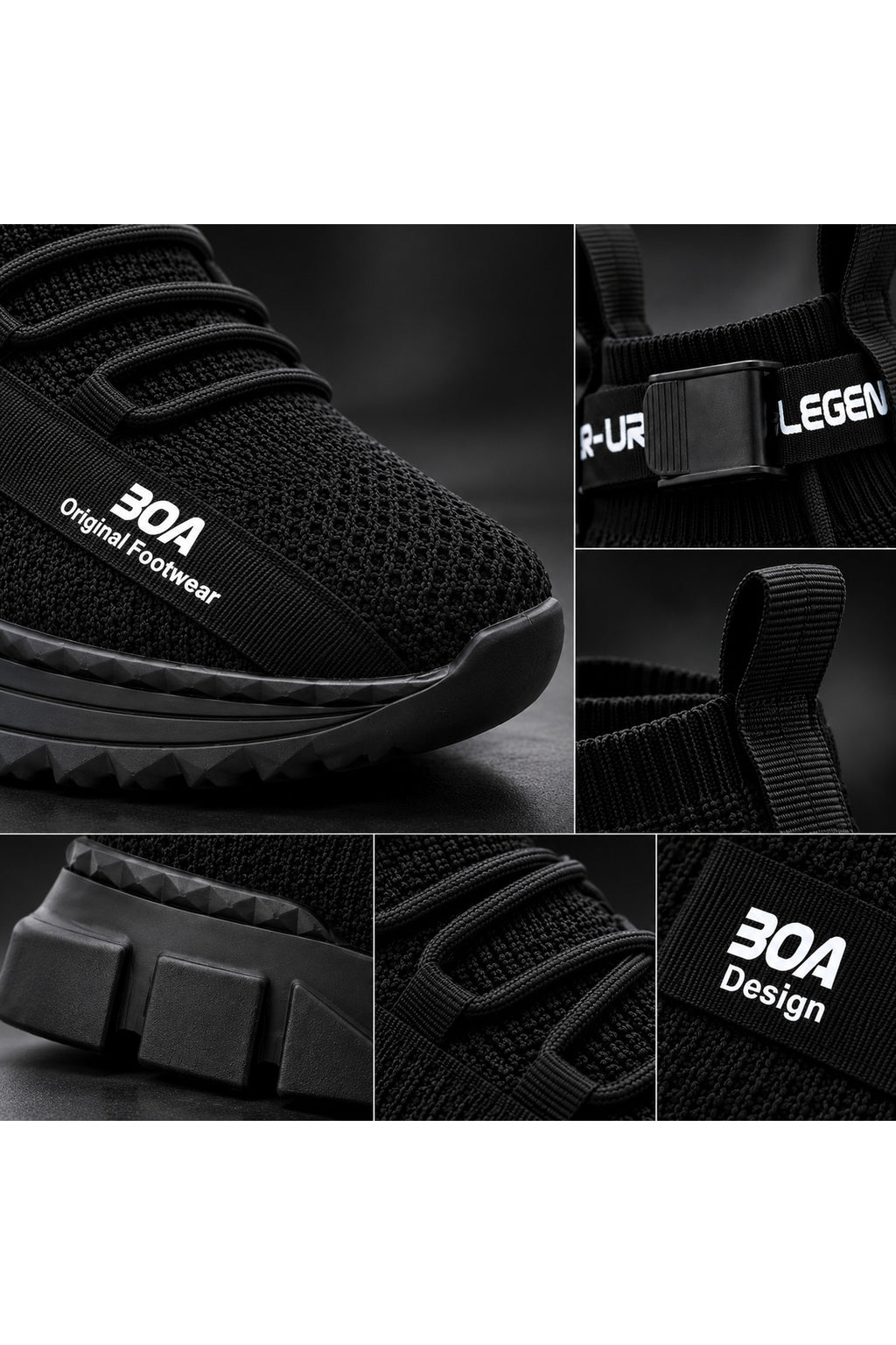 BESKAR ZR X700 Kömür Triko Yüksek Tabanlı Erkek Sneaker — görsel 7