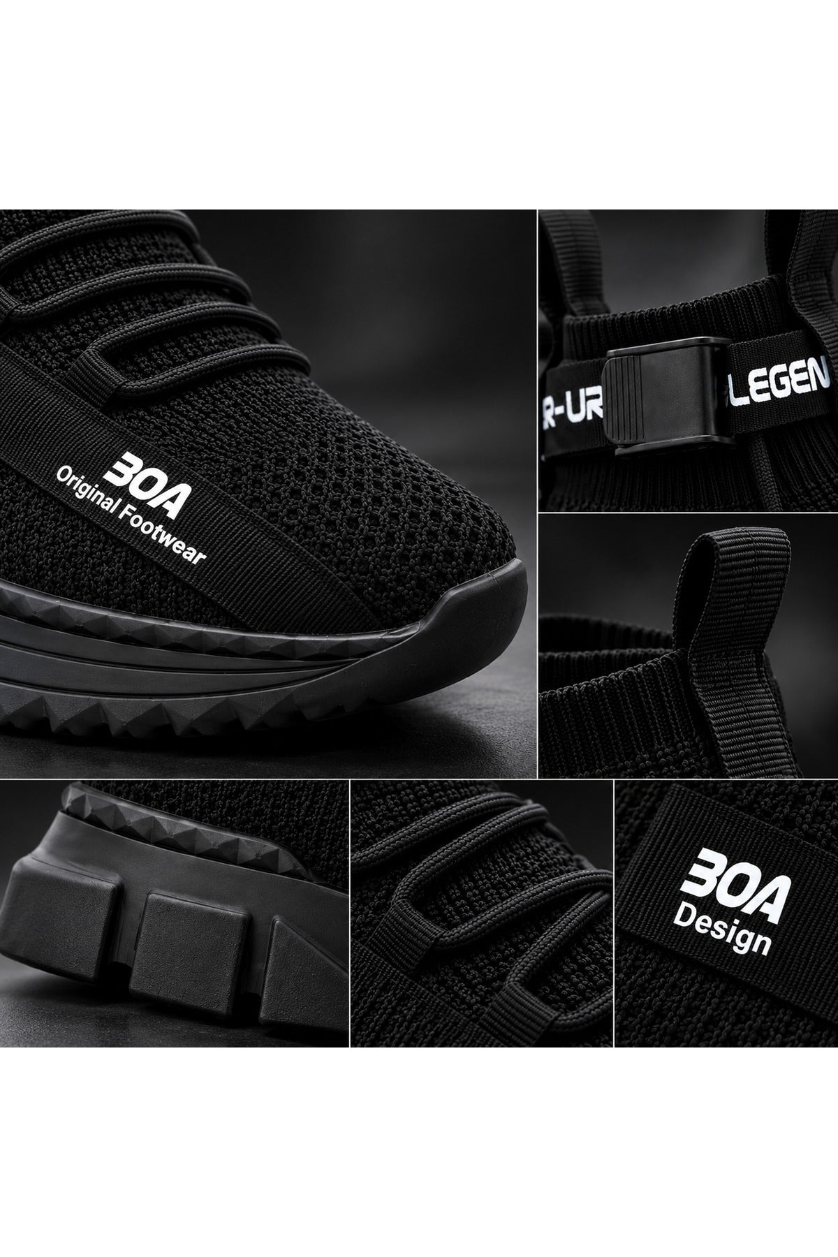 BESKAR ZR X700 Kömür Triko Yüksek Tabanlı Erkek Sneaker — görsel 7