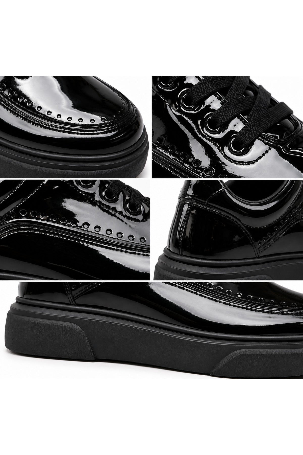 BESKAR KB X12 Kömür Rugan Erkek Günlük Sneaker Ayakkabı — görsel 6
