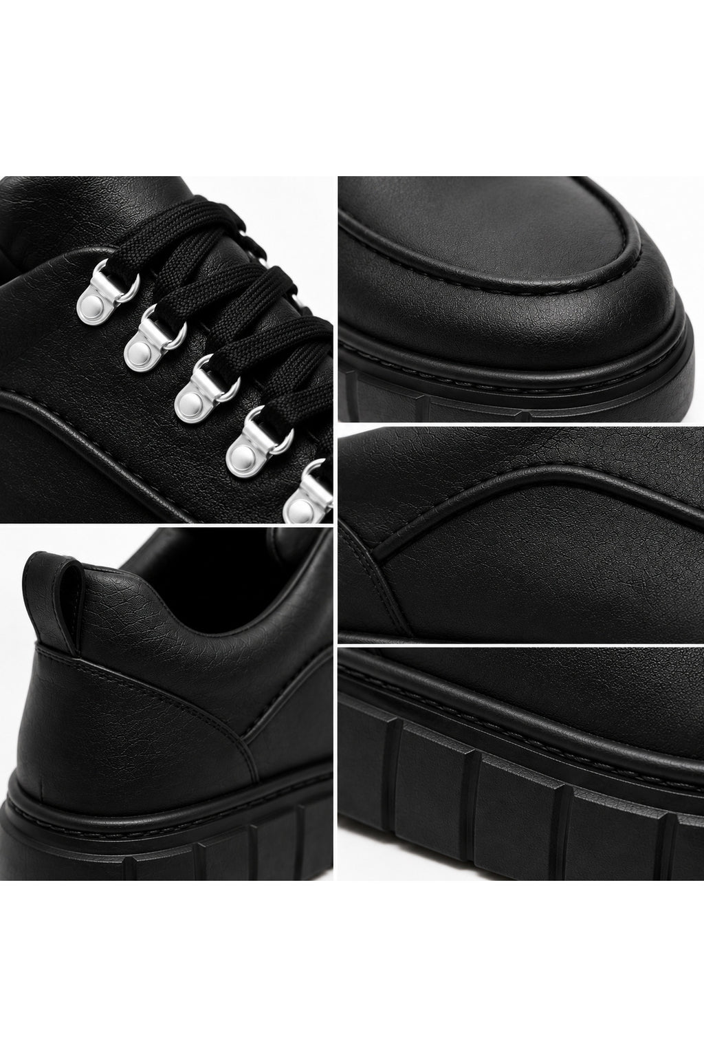 BESKAR KB X10 Kömür Cilt Yüksek Tabanlı Erkek Günlük Sneaker — görsel 6