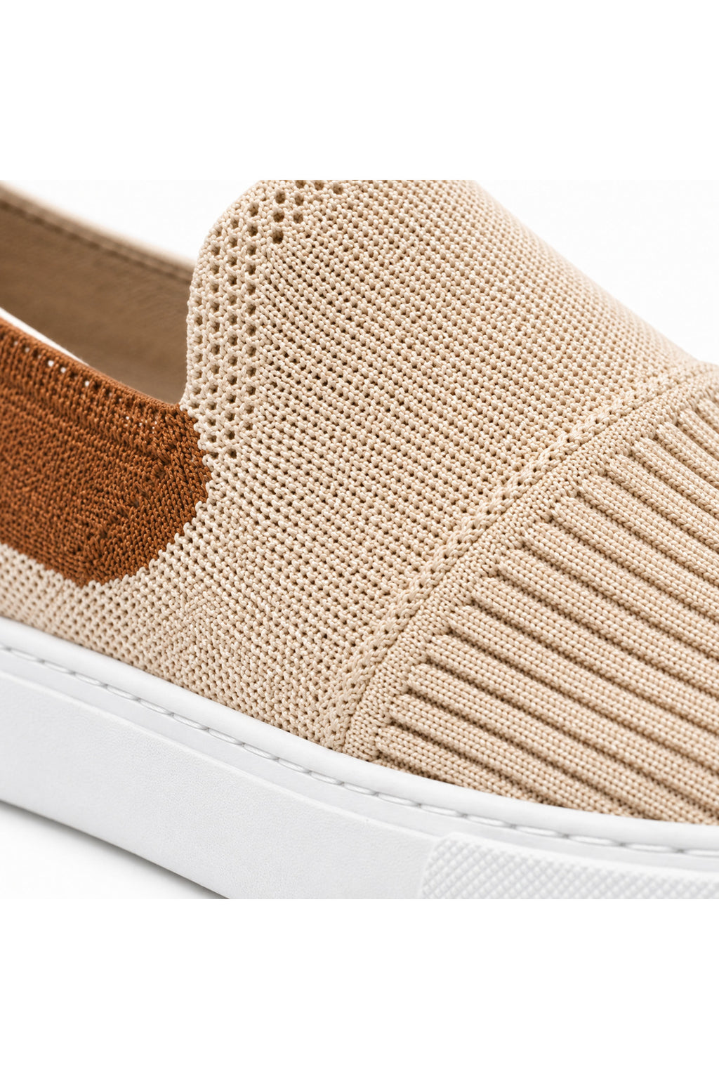 BESKAR KB 114 Bej Taba Bağcıksız Triko Erkek Günlük Sneaker — görsel 4