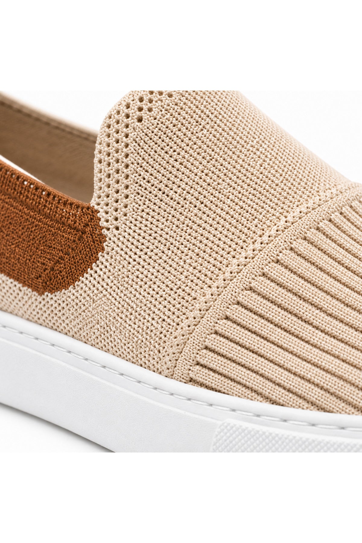 BESKAR KB 114 Bej Taba Bağcıksız Triko Erkek Günlük Sneaker — görsel 4