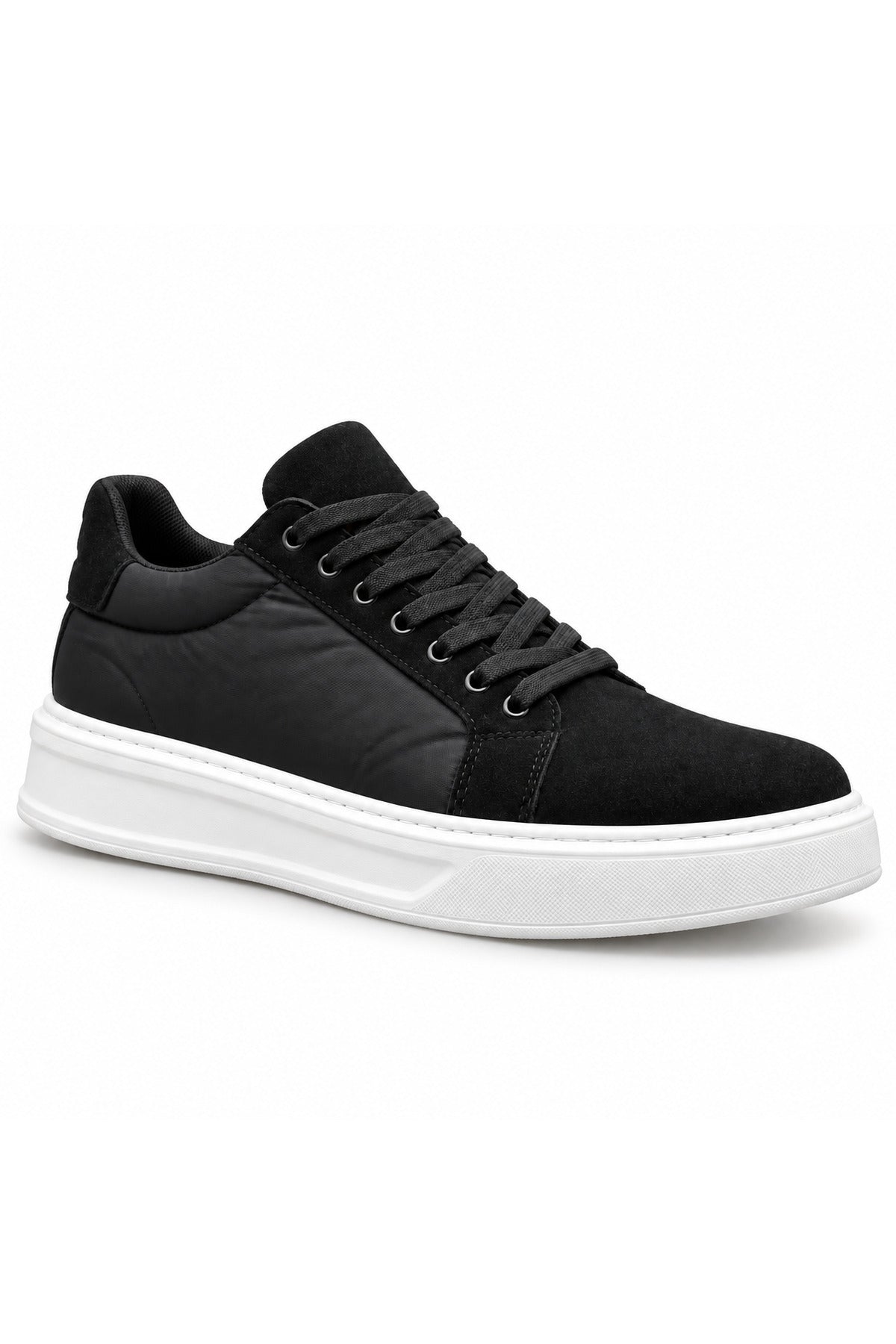 BESKAR KB 046 Siyah Beyaz Taban Paraşüt Kumaş Detaylı Erkek Sneaker — görsel 1