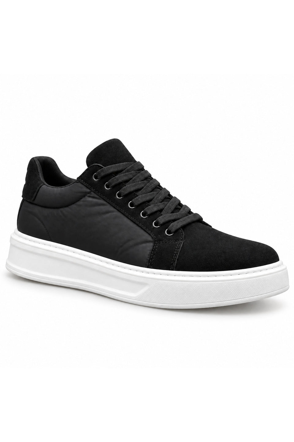 BESKAR KB 046 Siyah Beyaz Taban Paraşüt Kumaş Detaylı Erkek Sneaker