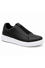 BESKAR KB 007 Tek Bant Cırtlı Erkek Günlük Sneaker — Siyah Cilt – Beyaz Taban